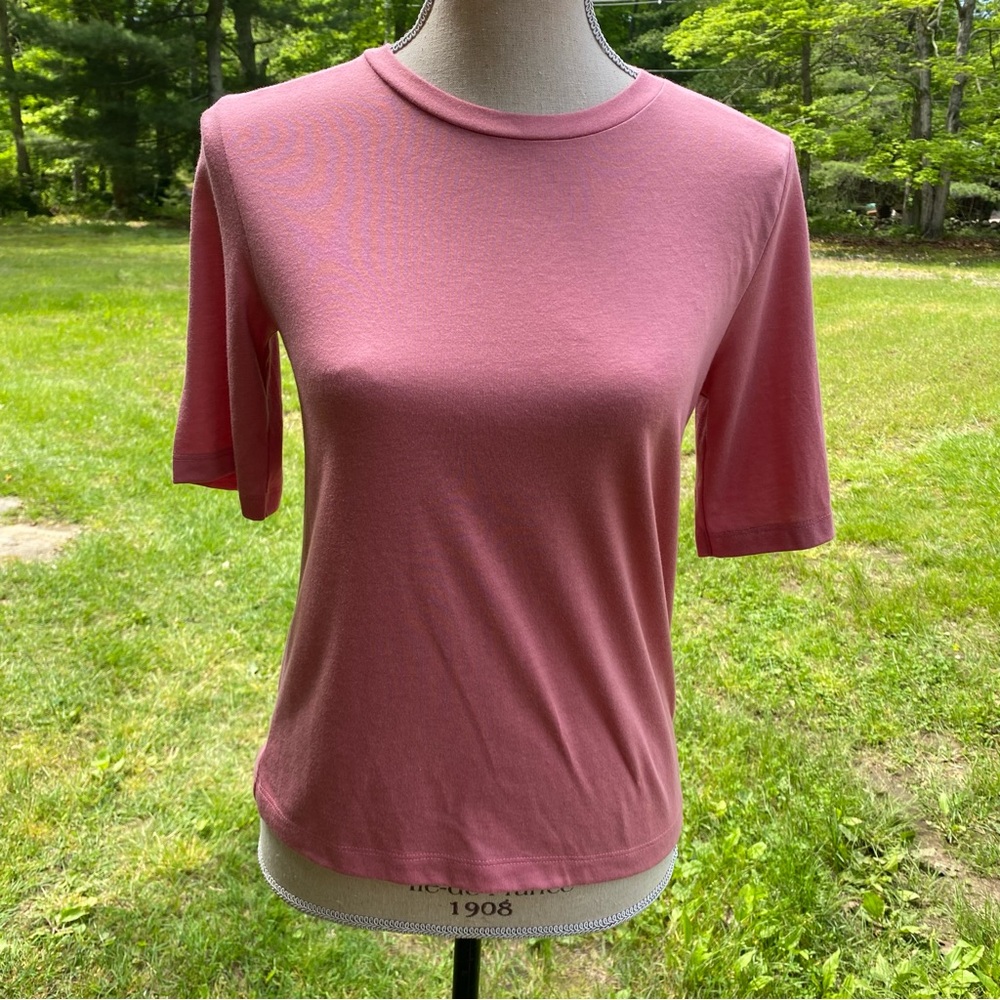VINCE TOP TEE SHORT SLEEVE PINK DUSTY ROSE CREWNECK SIZE XS